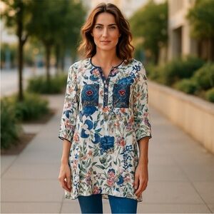 Fig and Flower floral print tunic boho chic